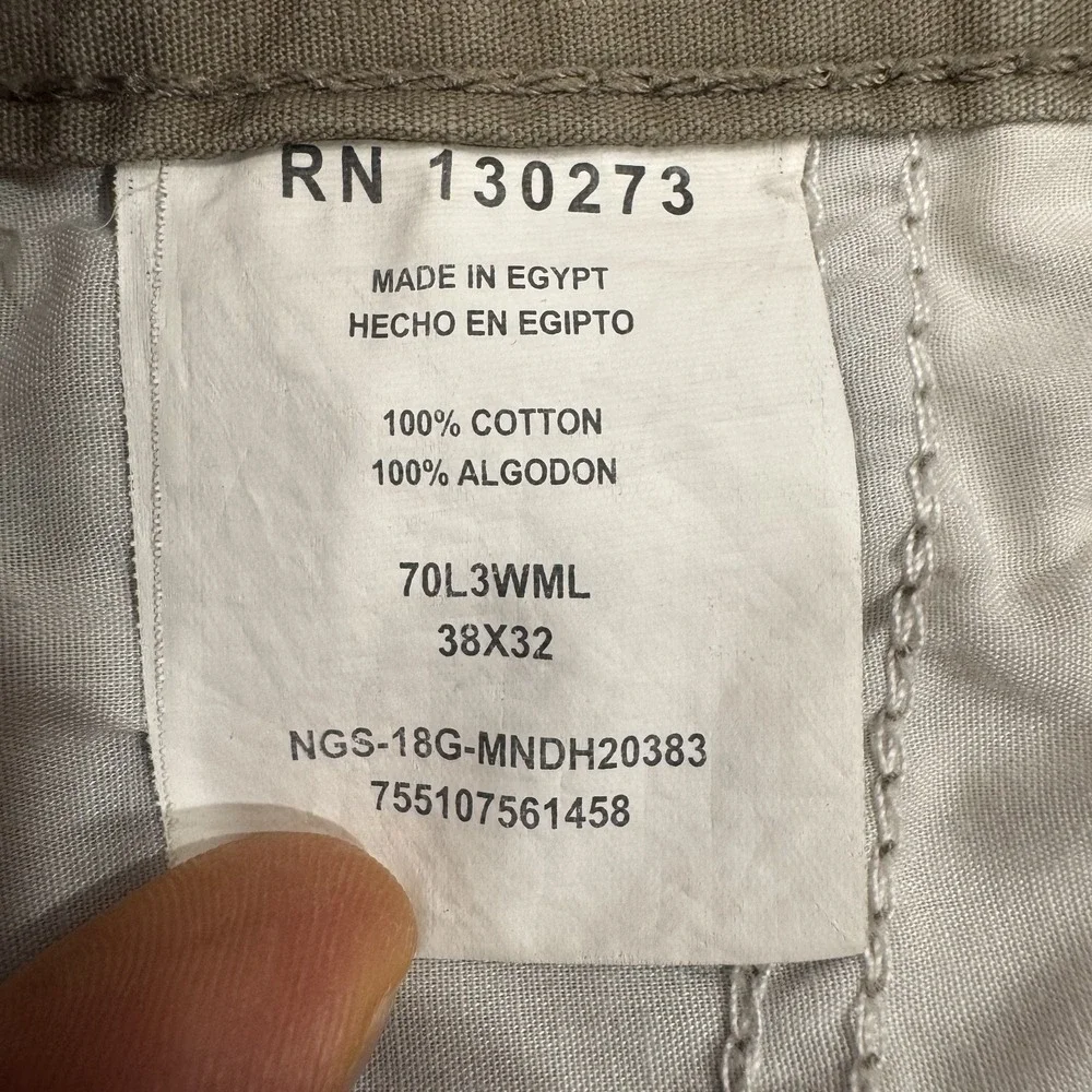 Wrangler Pants Mens‎ 38x32 Beige Ripstop Cargo Relaxed Workwear Hiking Gorpcore